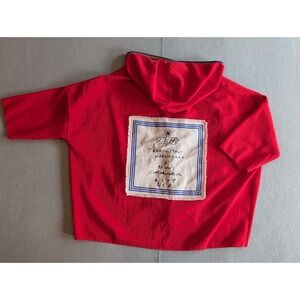 Stile Benetton Korea One Size Crop Sleeve Lightweight Cardigan Red Italy Hood